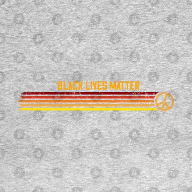 BLACK LIVES MATTER - Retro Peace Stripes Sunset by Jitterfly